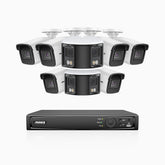 HDCK680 - 8 Kanal PoE Überwachungskamera-Set mit 6*4K Kameras & 2*6MP zwei Objektiven Kamera (180° Ultraweitwinkel), Personen-und Fahrzeugerkennung, Eingebautes Mikrophon